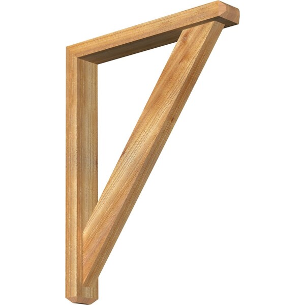 Ekena Millwork Traditional Craftsman Rough Sawn Bracket w/ Offset Brace, Western Red Cedar, 4"W x 26"D x 34"H BKT0402X26X34TRA04RWR - main